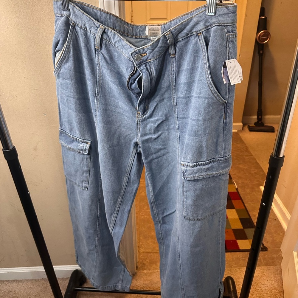 Time and Tru Light Blue Cargo Jeans